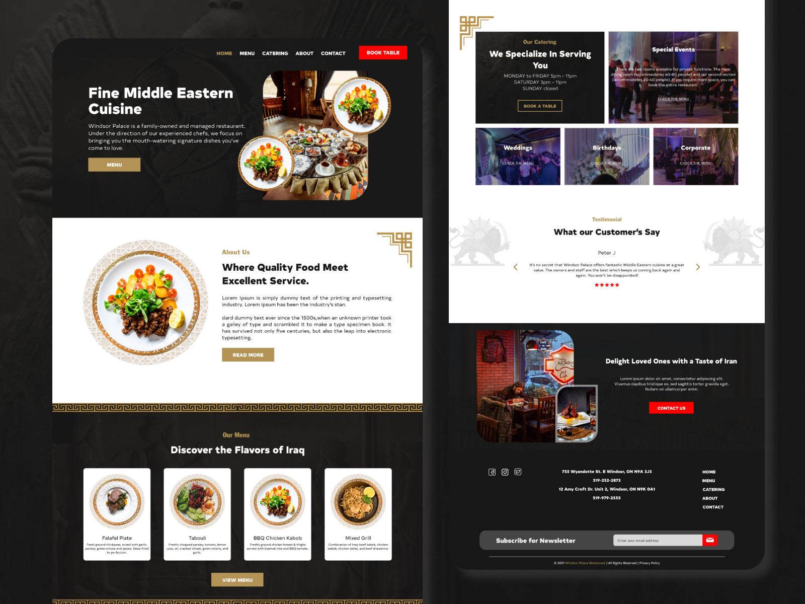 Middle East Restaurant Web design arabic blackwebsite dark design gastronomy hospitalitydesign hotel iran iraq mediterraneanflavors menudesign middle east middleeasterncuisine persian responsivedesign traditional ui uiux userexperience webdesign