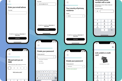 Sing up flow for Banking App sign up sing up flow typography ui ux design