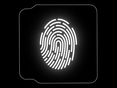 Finger print scanner animation breathe completion fingerprint glow halo highlight human illustration landingpage level light lines motion neon october path research website white