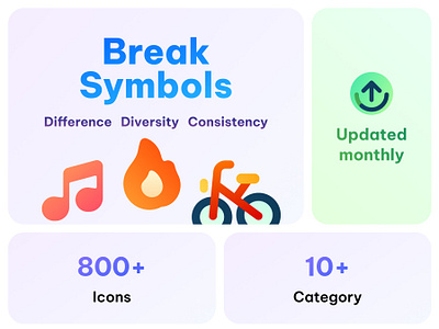 Break Symbols Font font free icon uiux