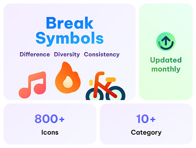 Break Symbols Font font free icon uiux