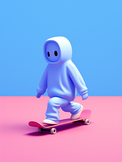 Riding a skateboard dall e