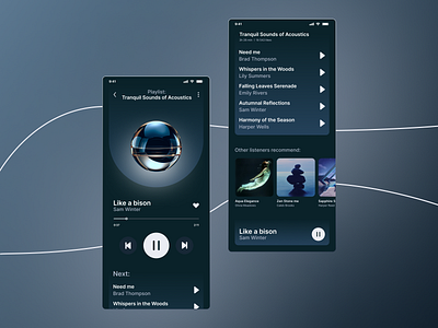 Music player app - concept design figma graphic design midjourney musicplayer ui ux