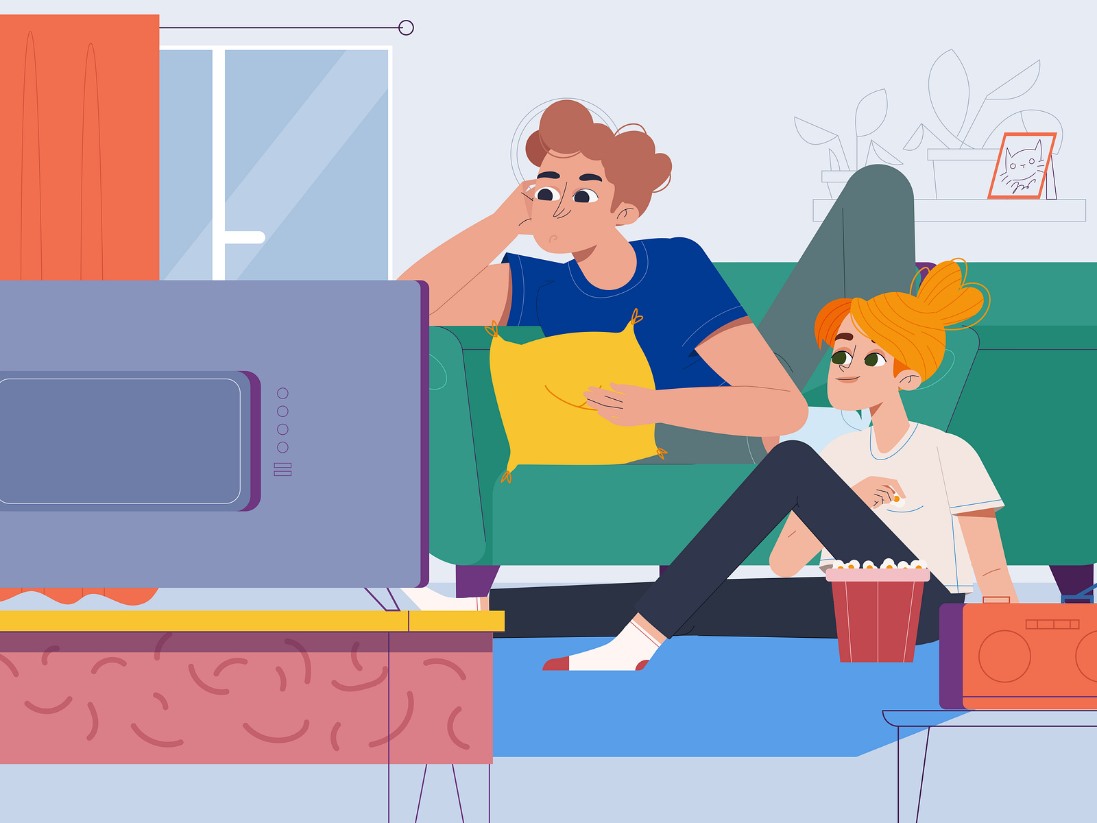 watch movies together by Nicoleta Morari on Dribbble