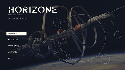 Horizone, Space exploration video game menu. design ui