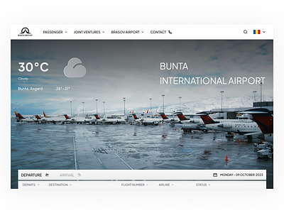 BUNTA - Airport Landing Page airline airport arrive clear creative departure design figma jett landing page minimal plane ui ux webdesign