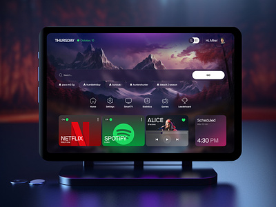 Steaming - Smart TV UI Concept 3d concept creative daily ui daily ux inspiration netflix online player purple smart home smart tv spotify streaming stylish ui ux