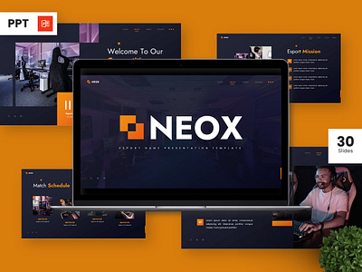 Neox - Esport Game Powerpoint Templates championship orange portfolio powerpoint presentation template