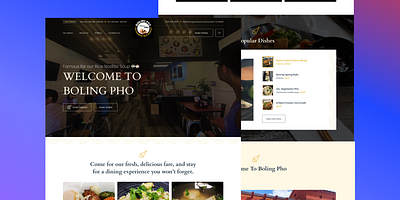 Boling Pho Restaurant branding creative design graphic design illustration logo modern ui ux website