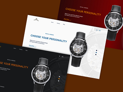 Design concept of mens watch design design concept first page men watch web design website