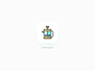 French press icon vector