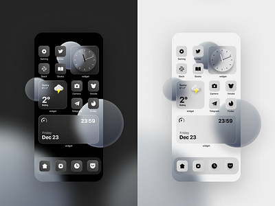 Dark and Light mode widget app dark mode gradient home icon springboard transparent ui