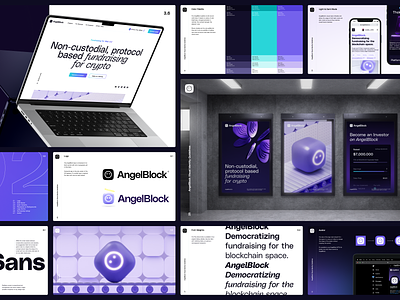 AngelBlock Brandbook 3d angel angelblock block brandbook branding crypto defi design essential keyvisual logo mockup properly purple ui