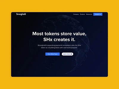 Stronghold® SHx blockchain cryptocurrancy design fintech responsive design ui web design webflow