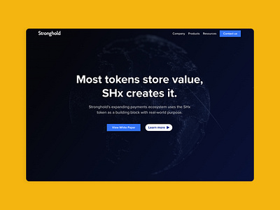 Stronghold® SHx blockchain cryptocurrancy design fintech responsive design ui web design webflow