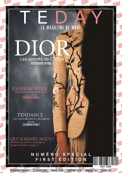 Magazine de mode - Teday branding graphic design indesign magazine mode premiere