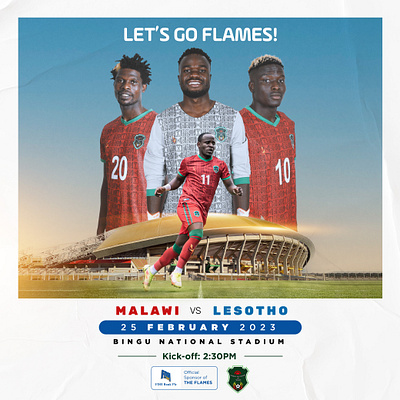 Malawi v Lesotho | Friendly Football Match social media artwork africa cosafa design football graphic design lesotho malawi photomanipulation photoshop soccer