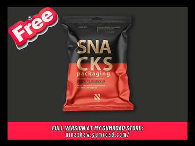FREE | Snacks Bag Mockup branding design free graphic design mockup package snacks