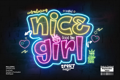 Nice Girl Font font design graffiti font handwritten font