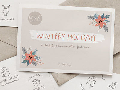 Wintery Holidays font duo, logos