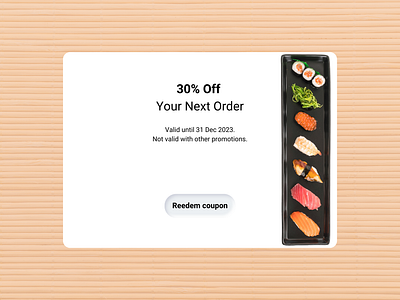 Daily UI 061 – Redeem Coupon coupon dailyui dailyui061 dailyuichallenge design graphic design reedem coupon ui