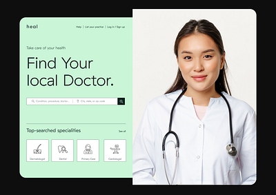 Find Your Local Doctor - Landing Page graphic design ui