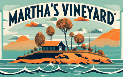 Martha's Vineyard alcohol. design label wine