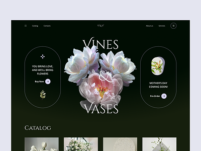 Vines & Vases - concept for flower delivery store 🌺🌸 app branding concept delivery design earth flower shop flowers graphic design illustration landing page logo ui user interface web