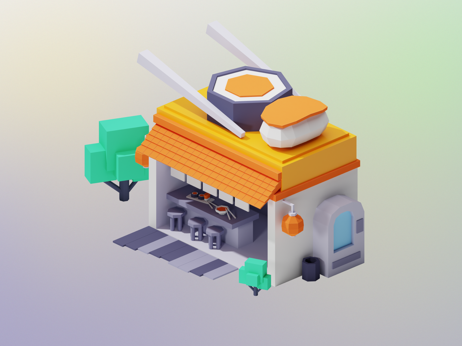 3D buildings and institutions 🏫 3d blender branding building craftwork design food illustration institution isometric landing lego logo school service ui web