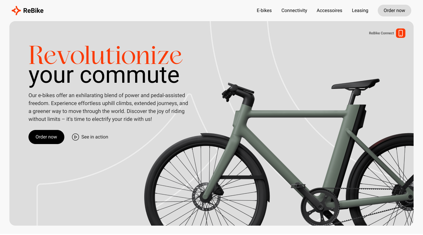 ReBike ebike ui webdesign