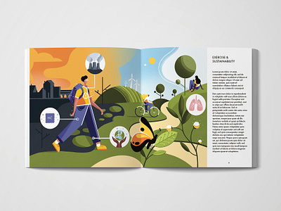 Environmental Book Spread bookillustration bookspread childresnbook environmental exercise illustration nonfictionbook