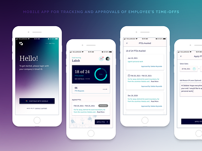 Mobile App for Employee's Leaves Tracking and Approvals branding dashboard design design figma flat ui graphic design illustration interaction design ios logo material design minimal design mobile app mobile app design mobile dashboard typography ui ui ux ux