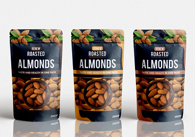 Almonds pouch packaging almonds almonds pouch design food label food packaging design graphic design label design packaging design pouch bag pouch design pouch label product label design