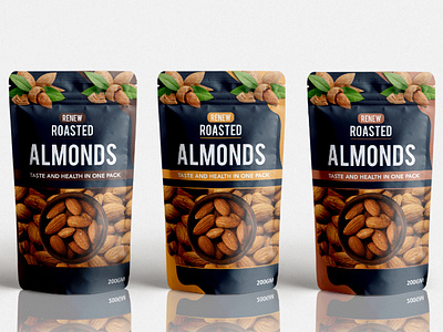 Almonds pouch packaging almonds almonds pouch design food label food packaging design graphic design label design packaging design pouch bag pouch design pouch label product label design