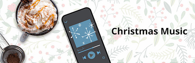 Christmas Music Website Banner design graphic design illustration vector web graphics