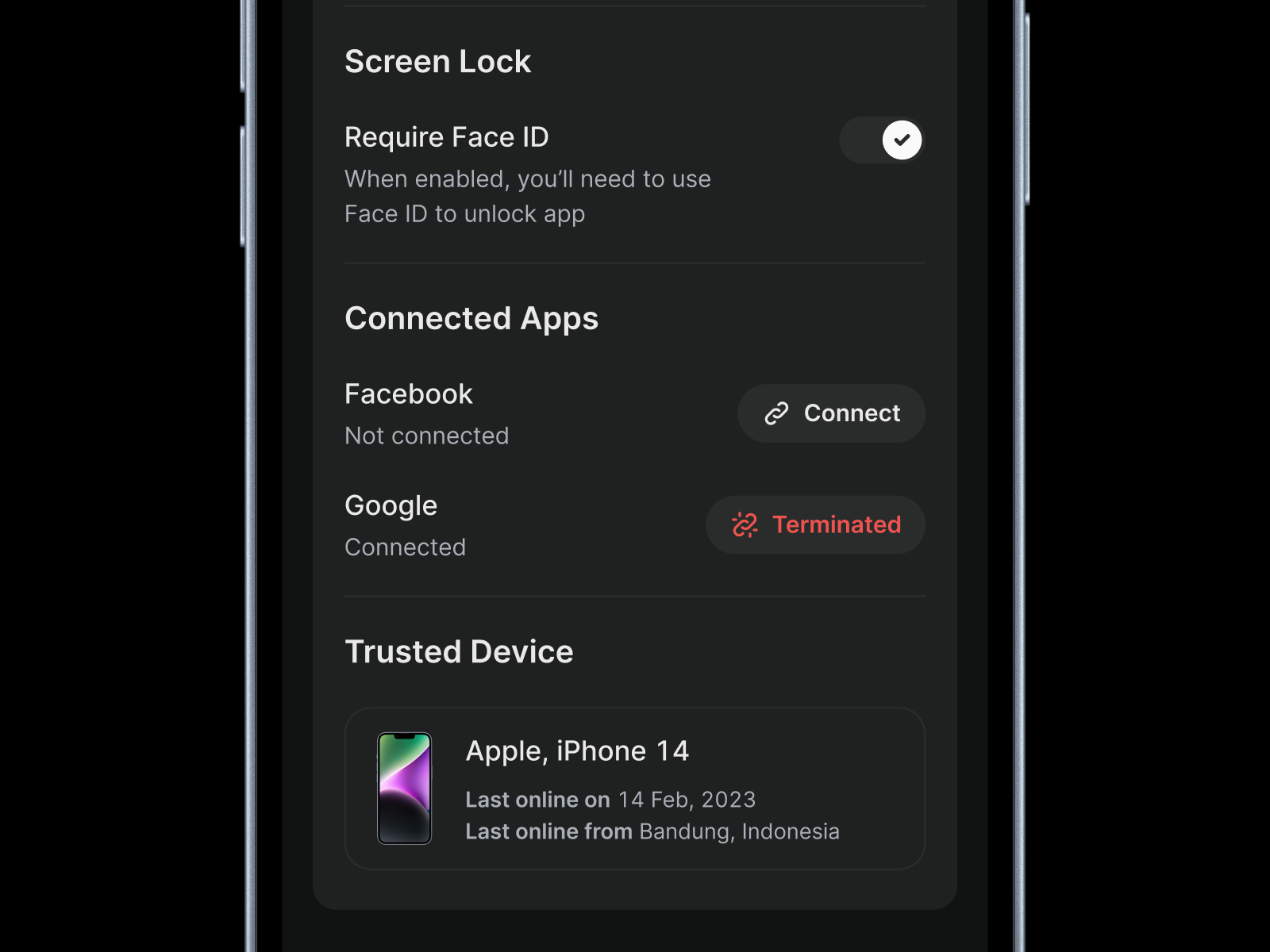 Setting Profile Mobile