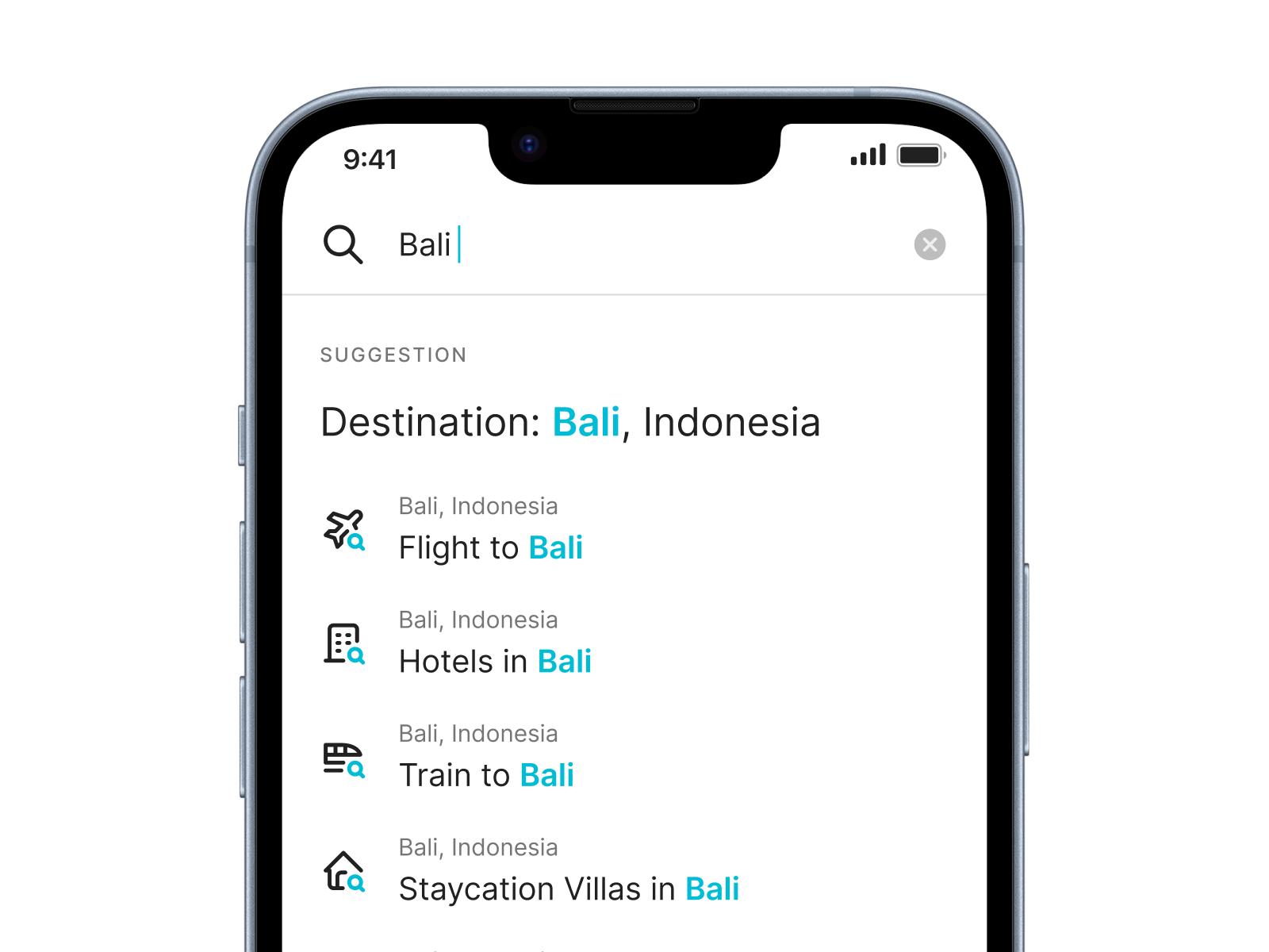 Search Suggestion Travel App