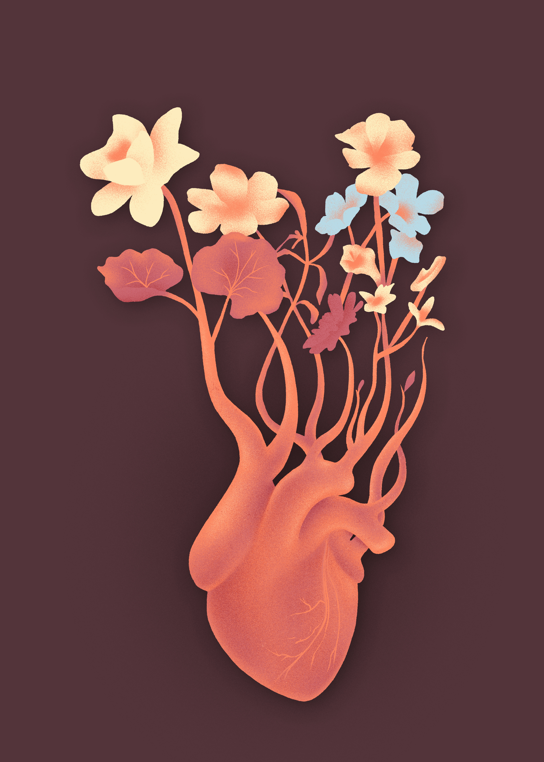 Second Nature brushes flowers grain heart illustration leave nature plants texture veins