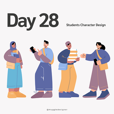 Students Character Design - MuggleDesigner 3d animation branding graphic design logo motion graphics ui