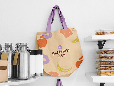 Breakfast Club - Branding brand brand identity branding breakfast brekfast delivery bright delivery app design delivery service fruit happy illustration logo tote bag visual identity