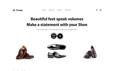 Triangle - Men Shoe landing page black website landing page men office shoe website ui uiux