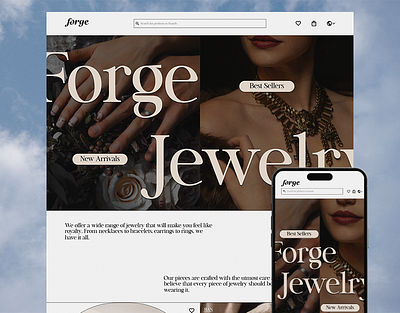 Forge Jewelry Website Design aesthetic ecommerce figma graphic design jewelry motion graphics store ui uiux ux web design website