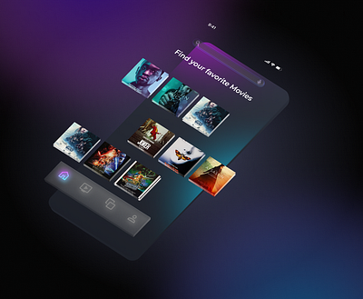 Movie Streaming App app design glassmorphic movies redesign streaming ux