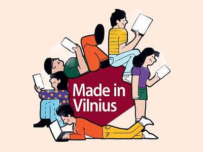 Made in Vilnius illustration design graphic design illustration lithuania news people playful reading vilnius