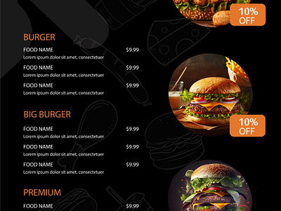 Menu Design 3d animation branding graphic design logo menu design motion graphics ui