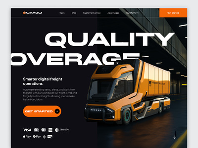 Cargo - Smart Logistics Landing Page cargo carry container courier delivery freight interface logistics logistics website modern design package port shipment startup transport transporting truck ui ux web webdesign