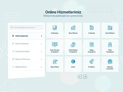 Online Services section clean corporate layout municipality online online service ui web website