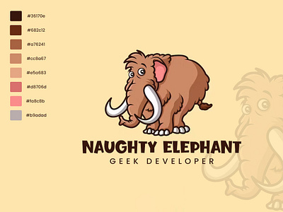 😉Naughty Elephant Logo🐘 3d animation branding design graphic design illustration logo ui ux vector