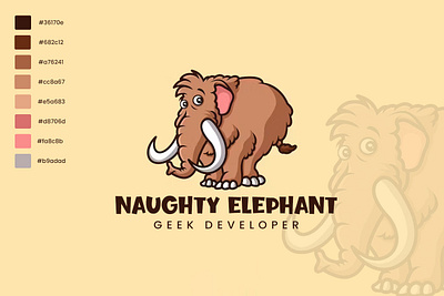 😉Naughty Elephant Logo🐘 3d animation branding design graphic design illustration logo ui ux vector