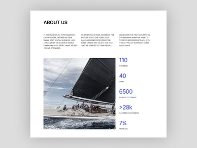 Landing page for yacht club ui